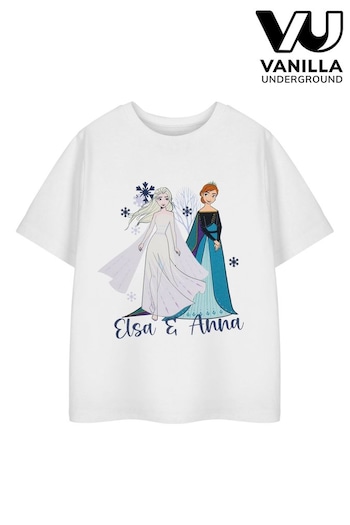 Vanilla Underground White Girls Disney Frozen Licensed T-Shirt (AJ6705) | £14