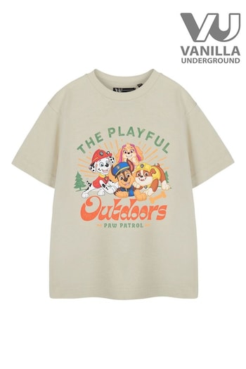 Vanilla Underground Cream Kids Unisex Paw Patrol Licensed 100% Cotton T-Shirt (AJ6712) | £14