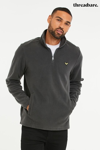 Threadbare Grey Chrome Quarter Zip Fleece Sweatshirt (AJ6826) | £20