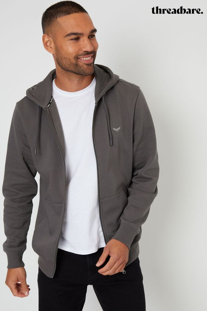 Mens grey zip up jacket hot sale
