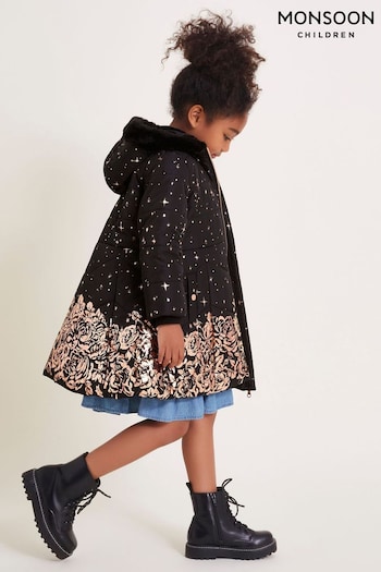 Monsoon Gold Fiorella Foil Border Coat (AJ7103) | £65 - £75