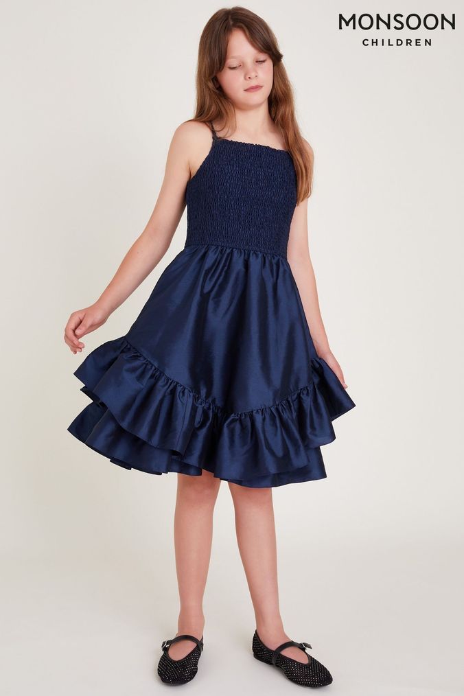 Monsoon navy girls dress hot sale