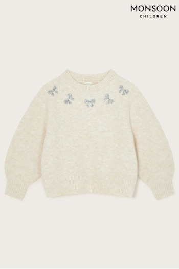 Monsoon Brown Sparkle Bow Jumper (AJ7123) | £30 - £34