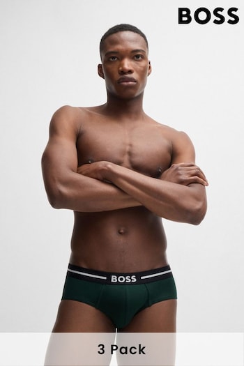 BOSS Green Logo Waistband Stretch Cotton Boxer Briefs 3 Pack (AJ7228) | £45