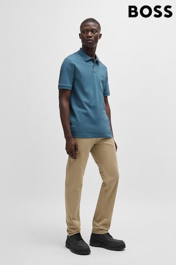 BOSS Blue Slim Fit Logo Patch in Stretch Cotton aus Polo Shirt (AJ7277) | £79