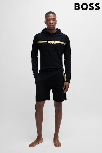 BOSS Black 100% Cotton Terry Hoodie With Foil Print Logo (AJ7304) | £89