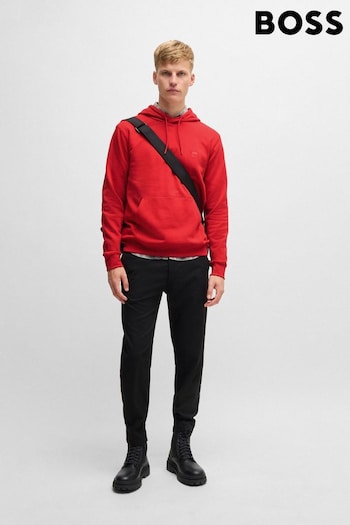 BOSS Red Logo Patch 100% Cotton Hoodie In Cotton Terry (AJ7325) | £119