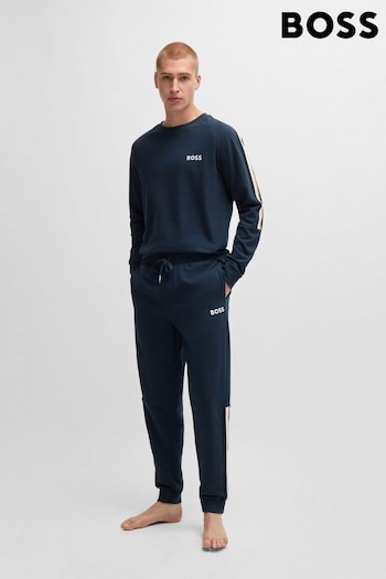 BOSS Blue 100% Cotton Terry Pyjamas With Tape and Logos (AJ7348) | £199