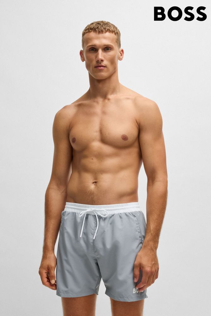 Men s Grey Swim Shorts Grey Swim Trunks Next UK