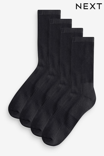 Black 4 Pack Signature Modal Cushioned Sports Socks (AJ8184) | £16