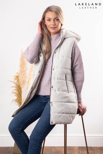 Lakeland Clothing Cream Natalie Longline Padded Gilet (AJ8368) | £60