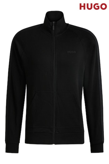 HUGO Black 100% Cotton Logo Tape Zip-Up Jacket (AJ8529) | £119