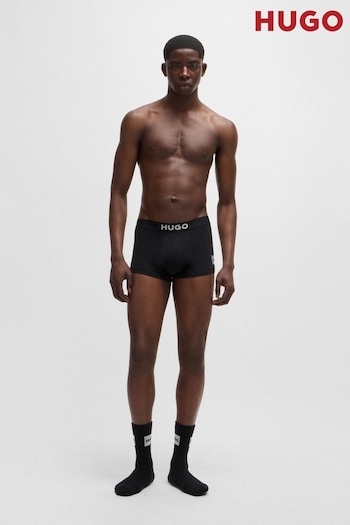 HUGO Black Stretch Cotton Trunks and Socks Set (AJ8629) | £45