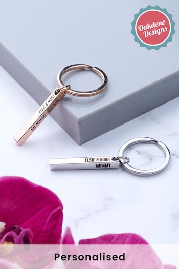 Personalised Family Metal Bar Keyring by Oakdene (AJ8849) | £12