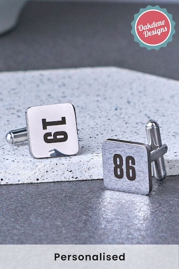 Personalised Significant Date Cufflinks by Oakdene (AJ8852) | £19