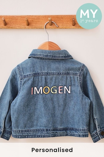 Personalised Pastel Letter Patch Denim Jacket by My 1st Years (AJ8896) | £35