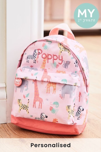 Personalised Safari Print Mini Backpack by My 1st Years (AJ8941) | £28