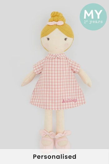 Personalised M1st Doll in Pink Dress with Blonde Hair by My 1st Years (AJ8982) | £26