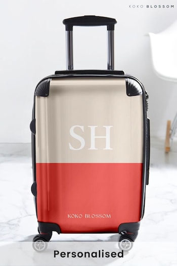 Koko Blossom Red Personalised Watermelon Vanilla Colourblock Suitcase (AJ9055) | £125 - £175