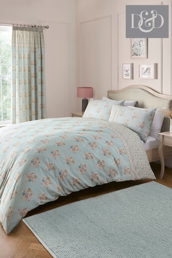 D&D Duck Egg Lorena Patchwork Easy Care Duvet Cover Set (AJ9332) | £23 - £43