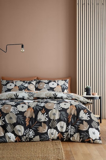 Fusion Black Yasmin Easycare Duvet Cover Set (AJ9360) | £20 - £35