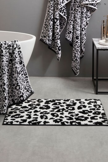 Fusion Black Animal Print Non-Slip Reverse Bath Mat (AJ9499) | £15