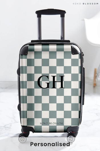 Personalised Checkerboard Suitcase by Koko Blossom (AJ9599) | £30