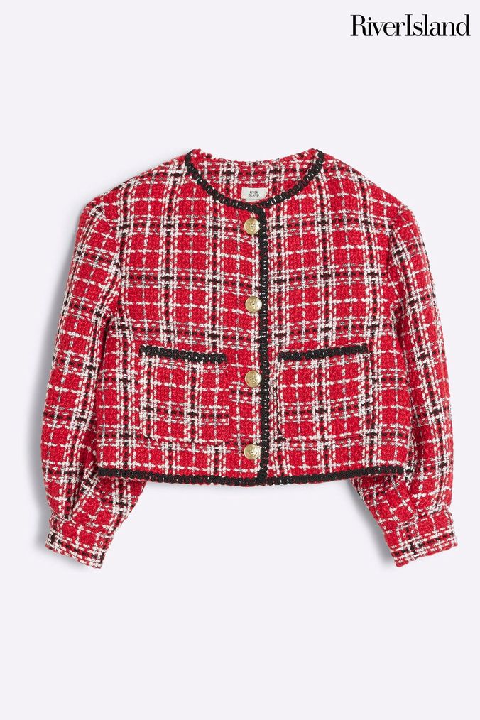 River island red tartan coat new arrivals