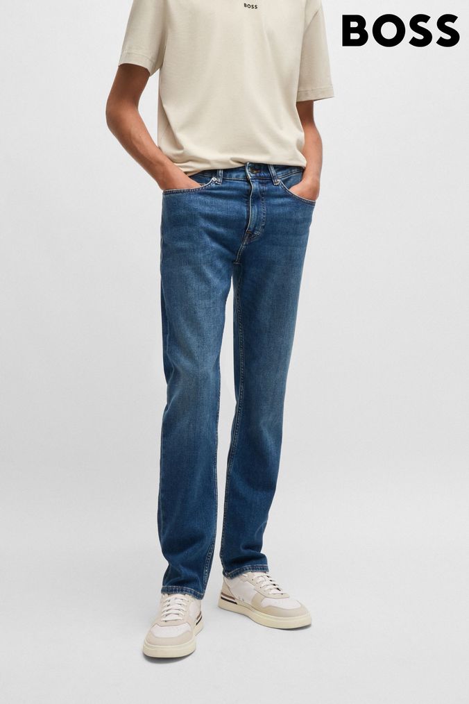 Boss Jeans for Men Slim Straight Fit Jeans Next UK