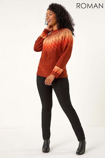 Roman Red Petite Diamond Print Jumper (AK0803) | £40