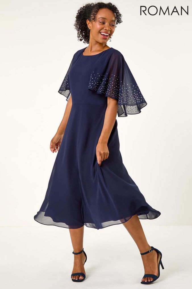 Buy Women s Blue Roman Embellished Dresses Online Next UK