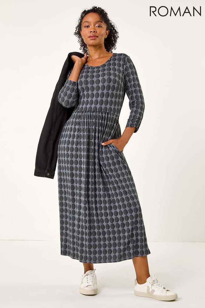 Buy Women s 12 Grey Roman Joanna Hope Midi Dresses Online ArvindShops