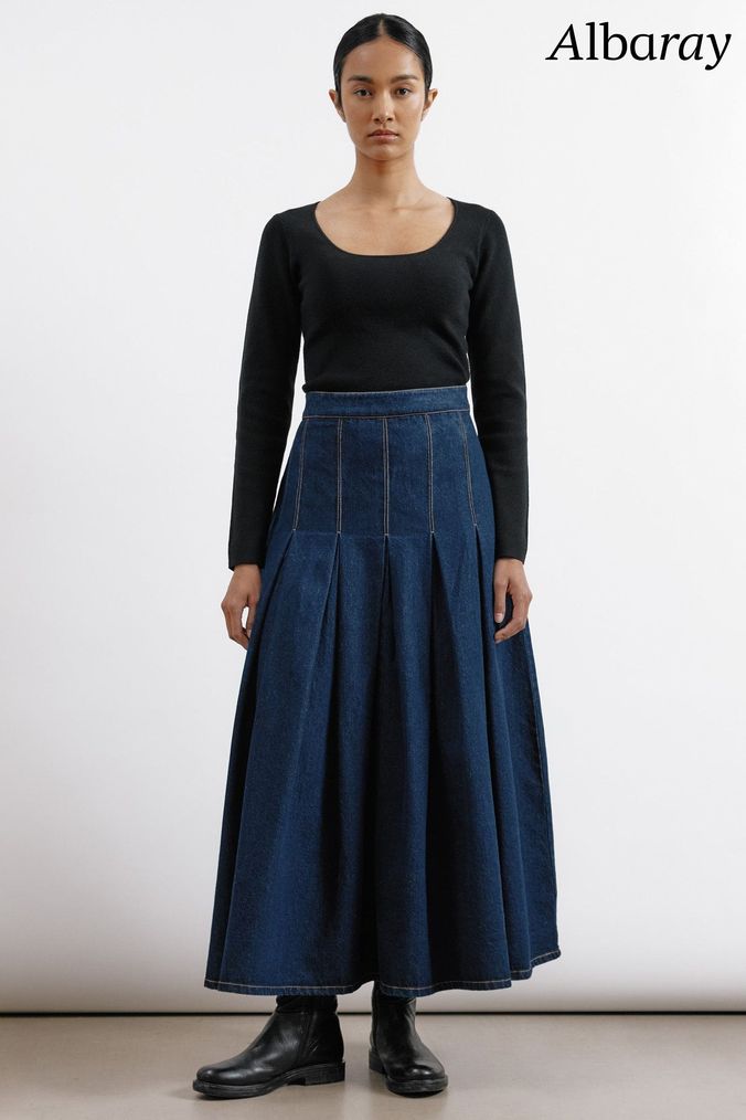 Next pleated denim skirt outlet