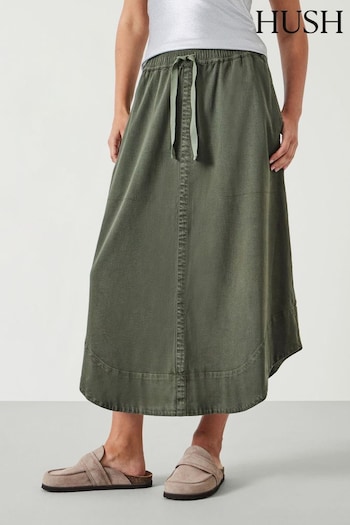 Hush Green Ava Midi Skirt (AK1689) | £85