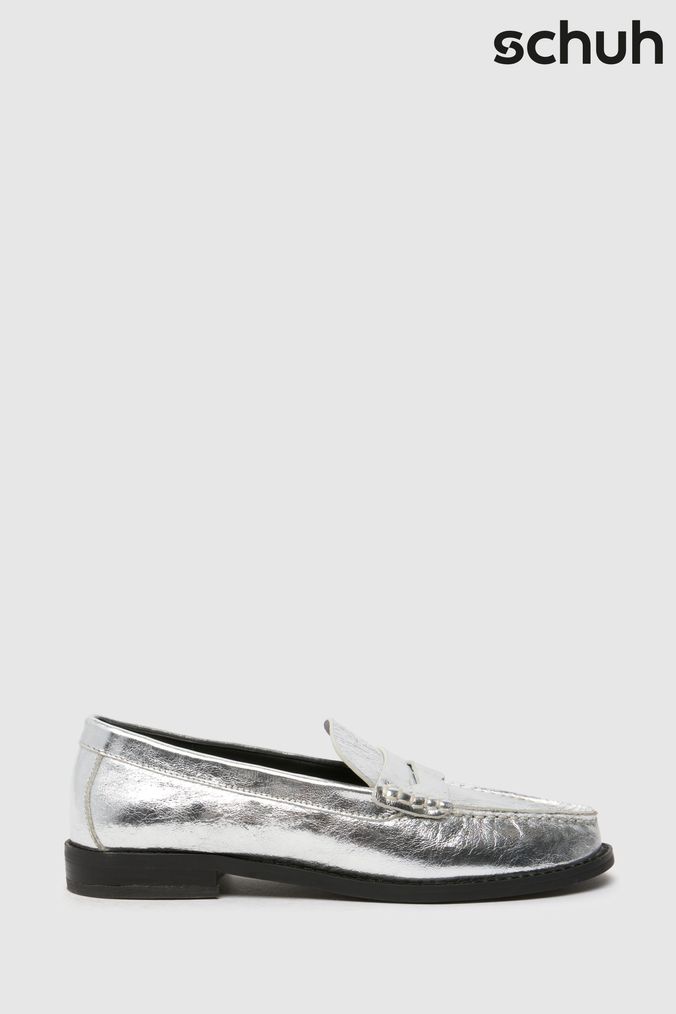 Buy Women s Metallic Loafer Shoes Online Next UK