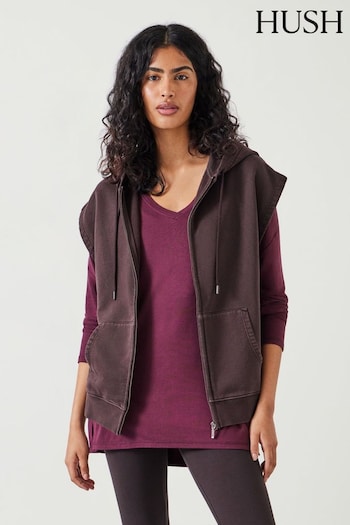 Hush Brown Relaxed Zip Sarah 100% Cotton Hoodie (AK2966) | £65