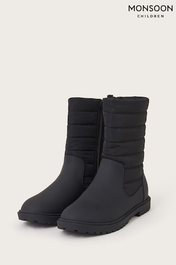 Monsoon Black Quilted Chelsea Boots (AK3182) | £38 - £42