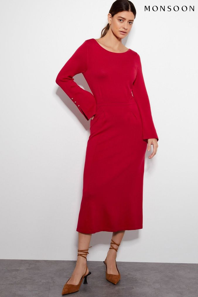Monsoon red dress online