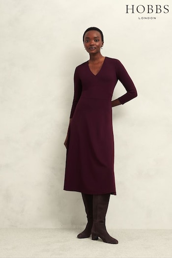 Hobbs Purple Mirabel Ponte Dress (AK3596) | £110