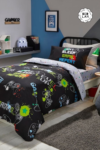 Bedlam Black Game Glow in the Dark Duvet Cover Set (AK3661) | £20 - £30