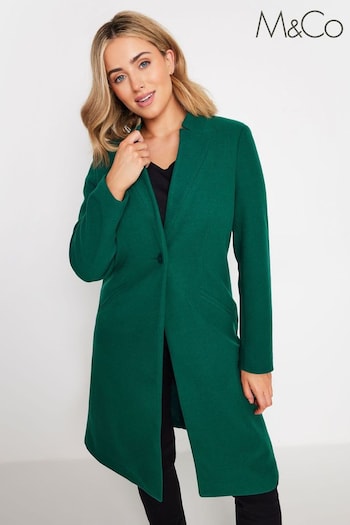 M&Co Green Tailored City Coat (AK3742) | £70