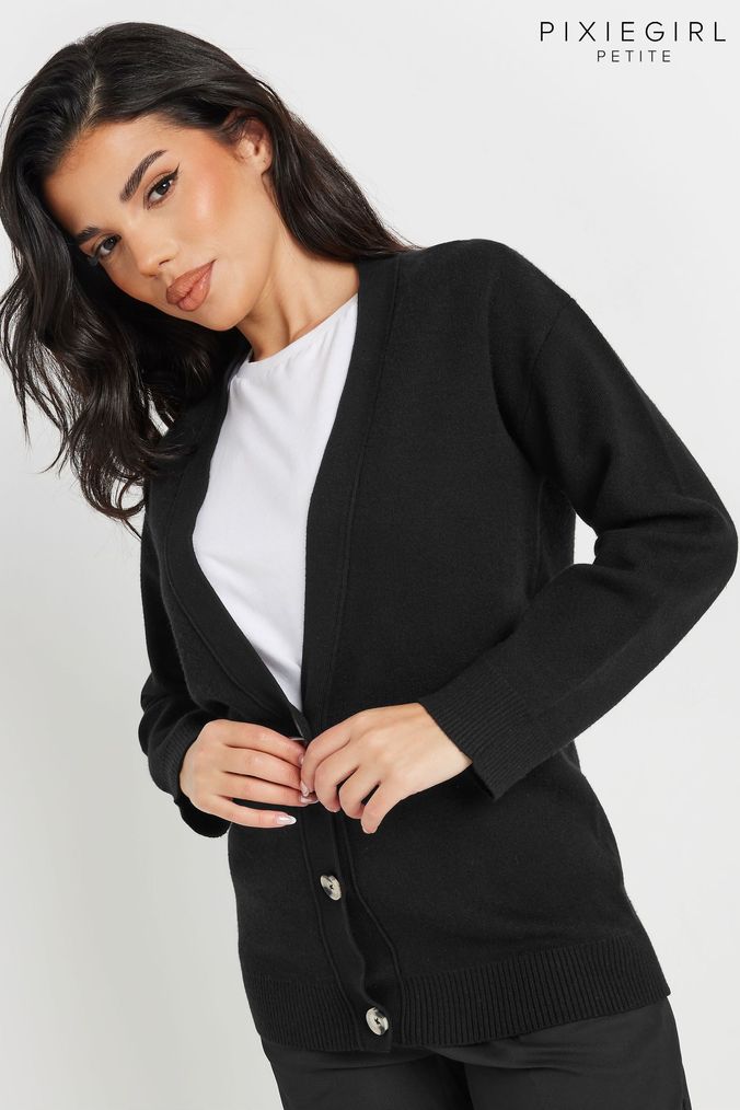 Womens petite black cardigan discount