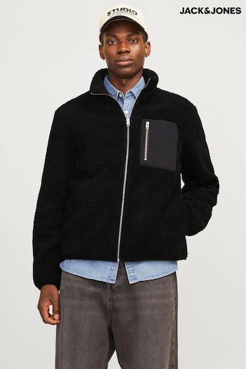 JACK & JONES Black Teddy Fleece Jacket (AK3864) | £0