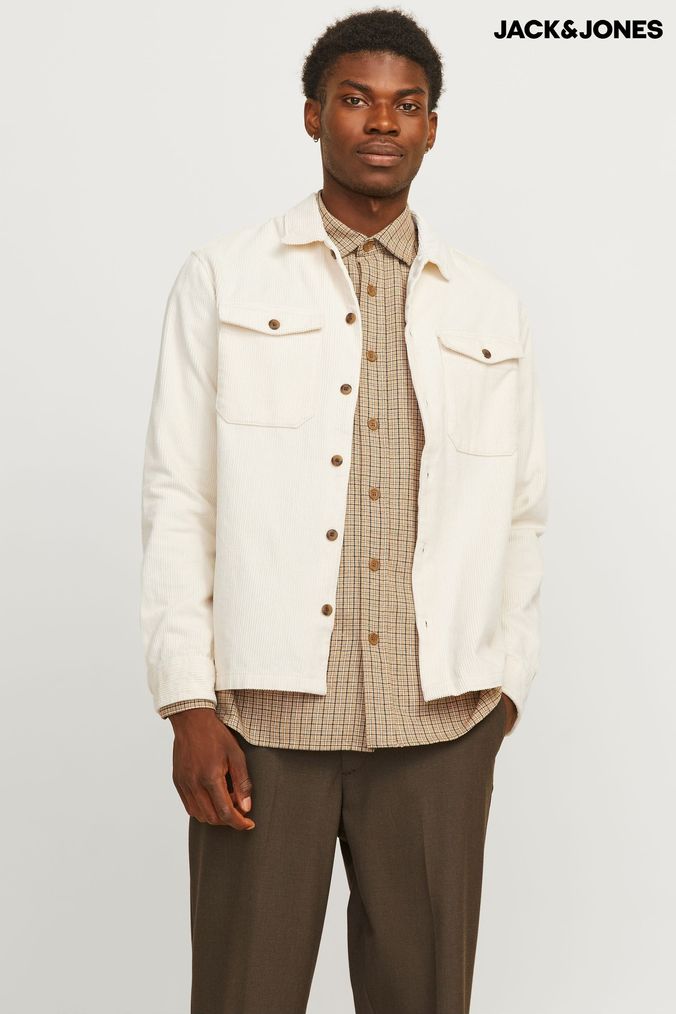 Buy Men s White Shacket Coatsandjackets Online Next UK