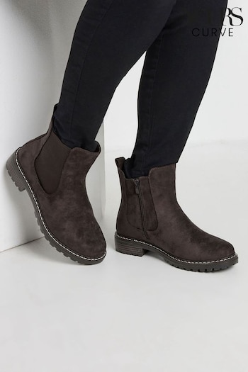 Yours Curve Brown Extra-Wide Fit Casual Chelsea Boots (AK4236) | £54