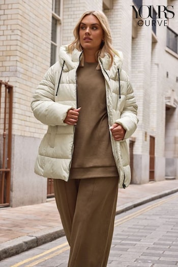 Yours Curve Cream Sporty Short Coat (AK4255) | £65