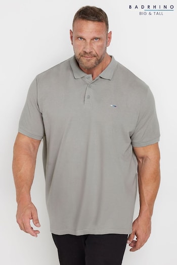 BadRhino Big & Tall Grey 100% Cotton Plain Polo Shirt (AK4404) | £20