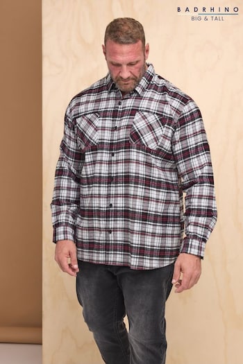 BadRhino Big & Tall Black 100% Cotton Brushed Check Shirt (AK4412) | £30