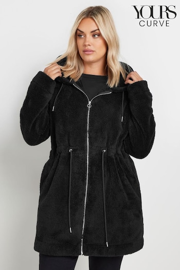 Yours Curve Black Tunic Zip Through Jacket (AK4503) | £34