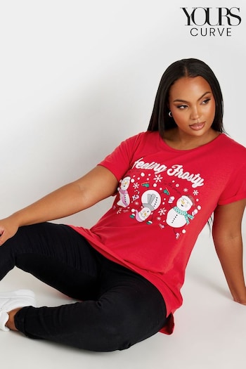 Yours Curve Red Feeling Frosty Novelty T-Shirt (AK4998) | £19